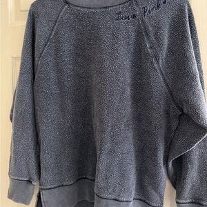 PINK Victoria's Secret Navy Blue Logo Fleece Pullover